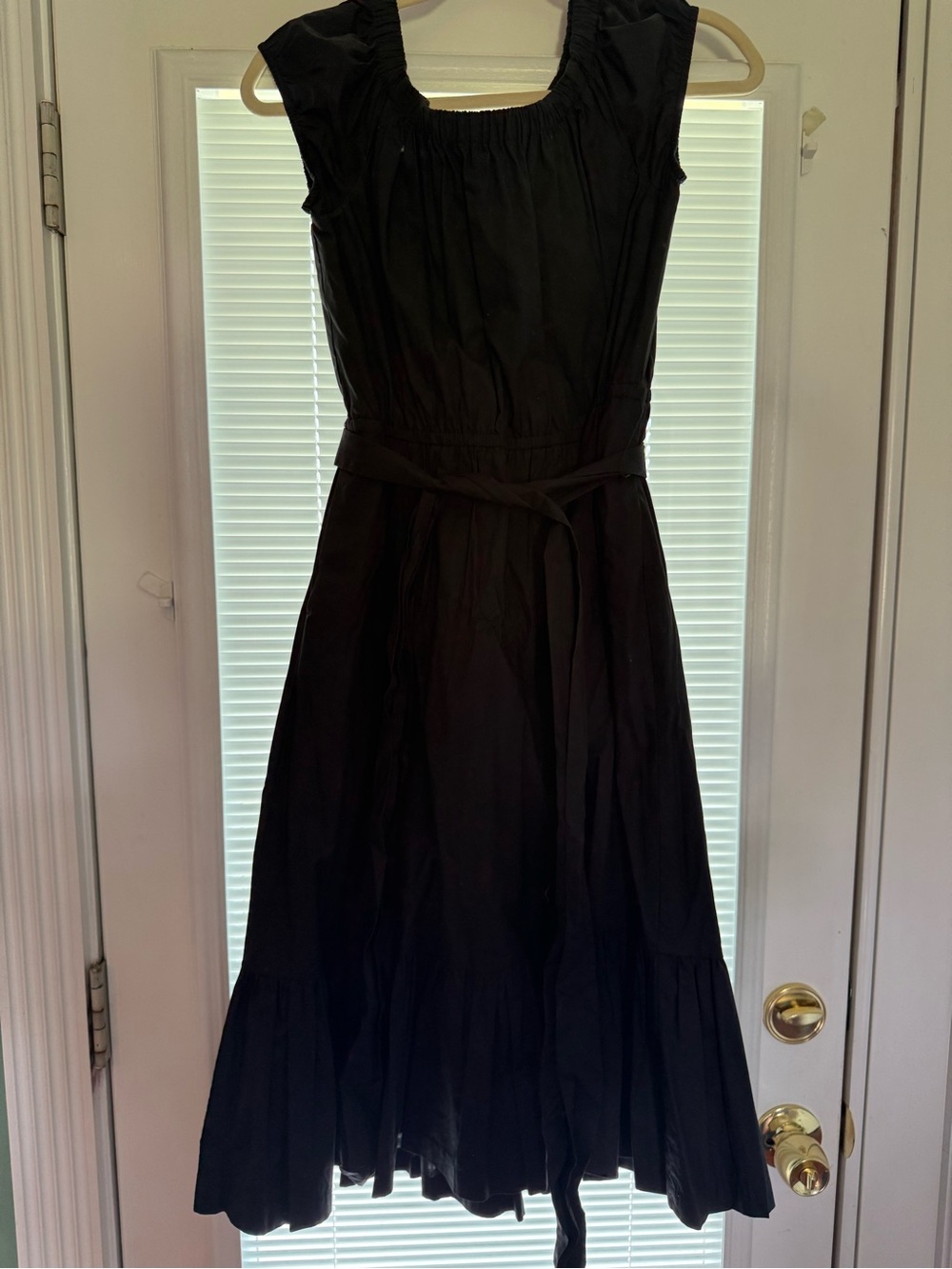Daniel Cremieux Black Cap Sleeve Midi Dress with Self-Tie Waist